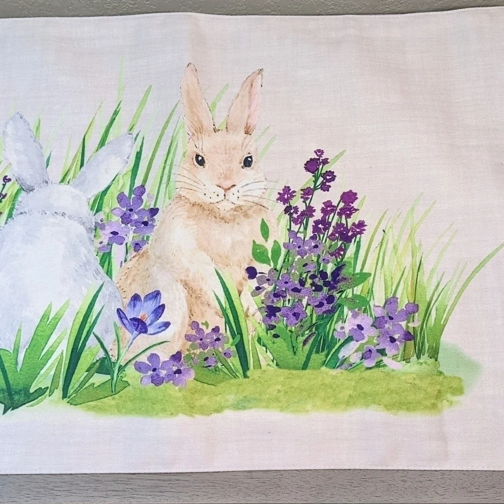 Bunnies in Flowers Table Runner by Isaac Mizrahi, New York